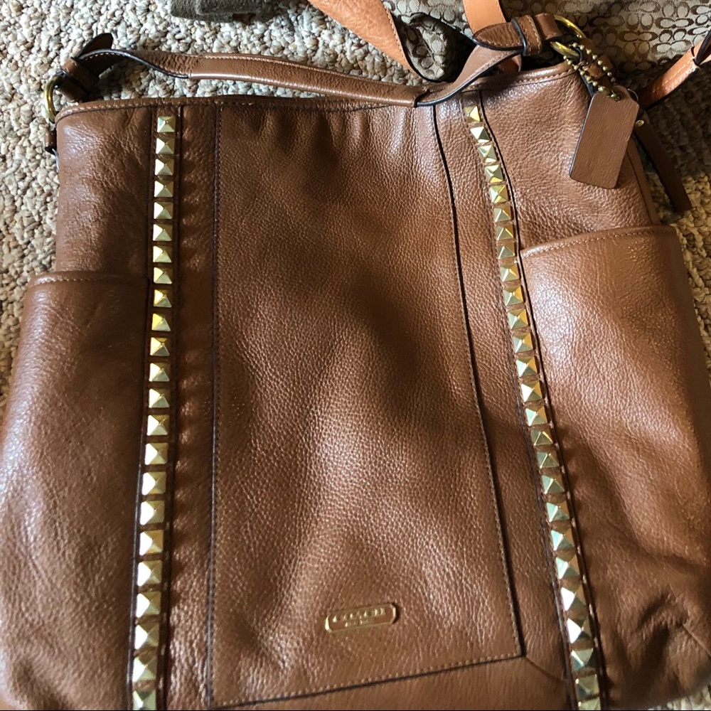 Leather coach hobo bag